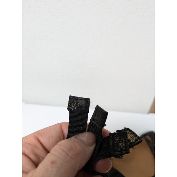 UGG black leather espadrilles wedge sandals 1006823 women's size 8.5 - Picture 11 of 14